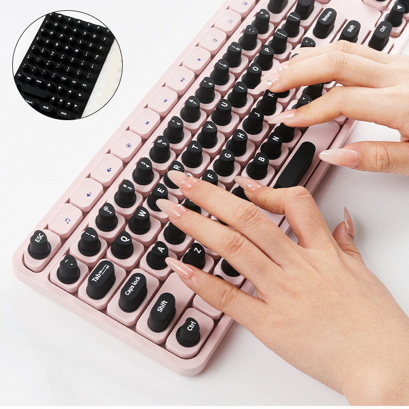 70PCS Raised Keyboard Stickers for Long Nails Universal Nail Art Keyboard Bubble
