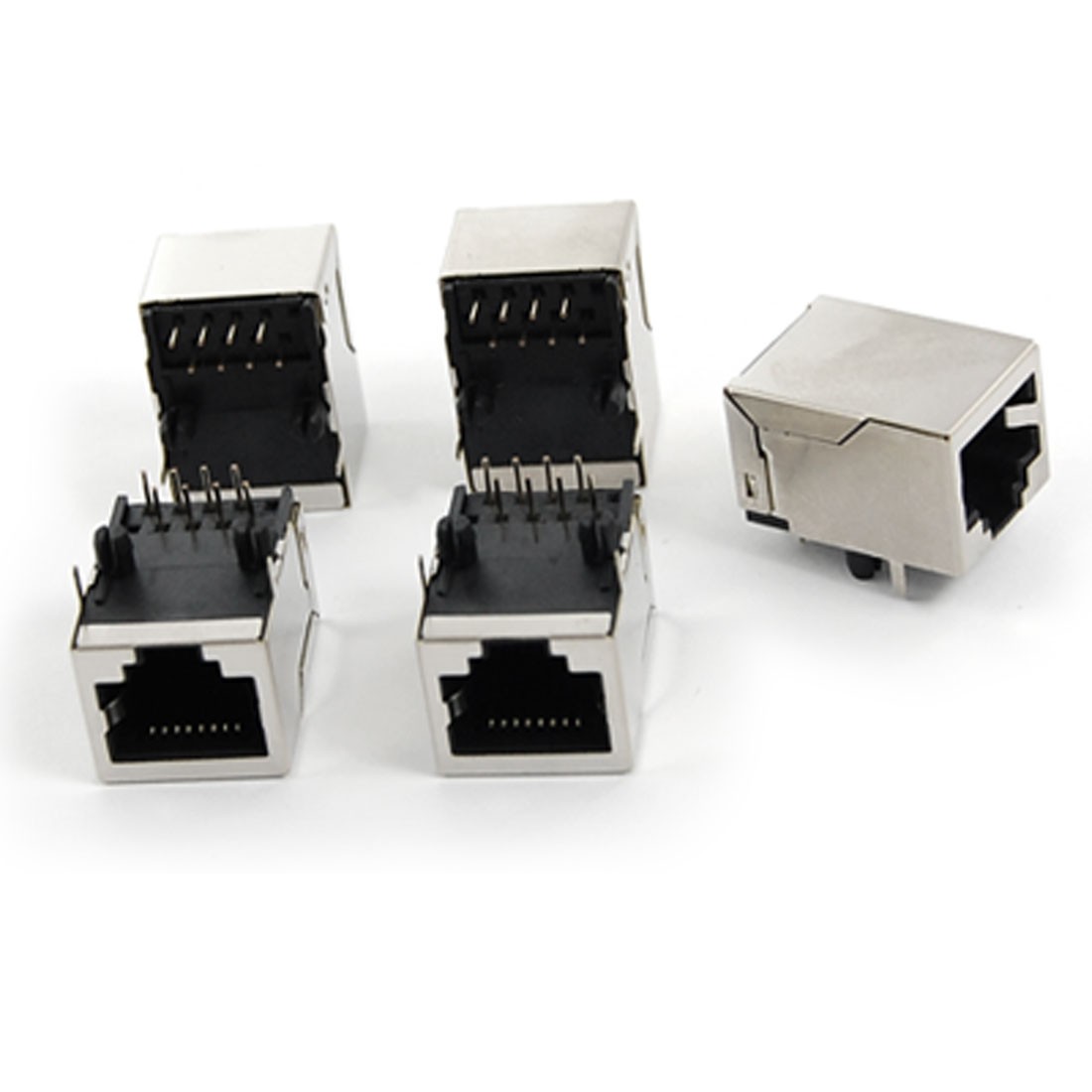 5 Pcs 59-8P Fully Shielded RJ45 Modular Jacks Network PCB Connectors