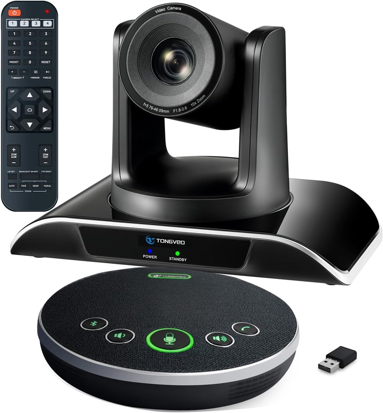 10x Zoom Conference Room Video Camera System, All-in-One HD 1080P 60fps 10X Opt