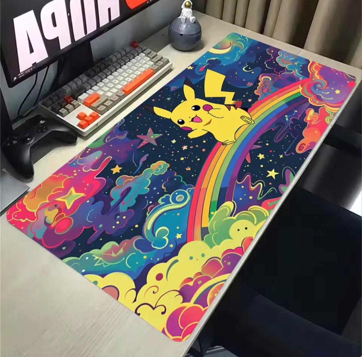 Pokemon Pikachu Rainbow Large Mouse Pad Gaming Keyboard Desk Mat | Multiple Size