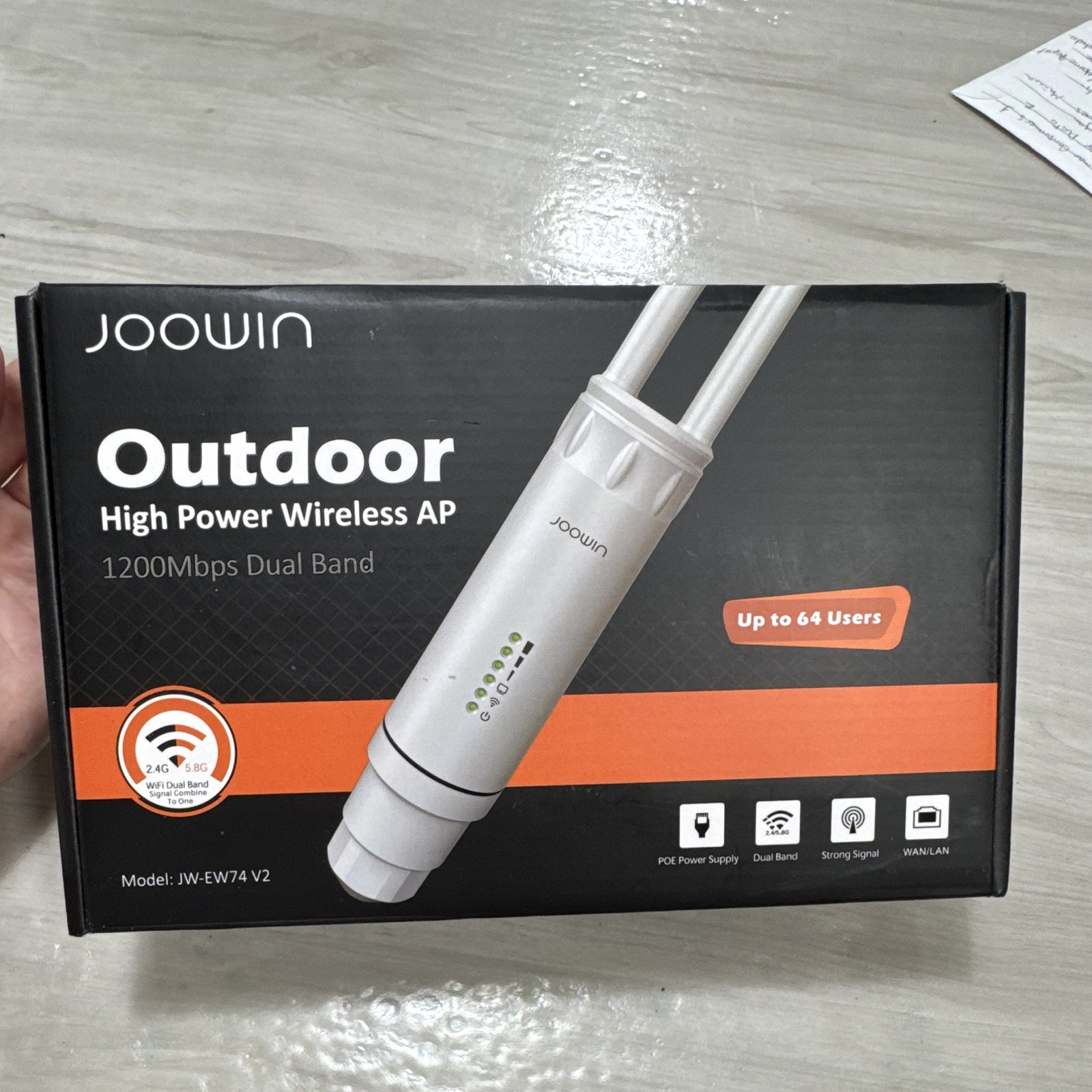 JOOWIN Outdoor Wireless Access Point 1200Mbps Dual-Band PoE White JW-EW74 V2