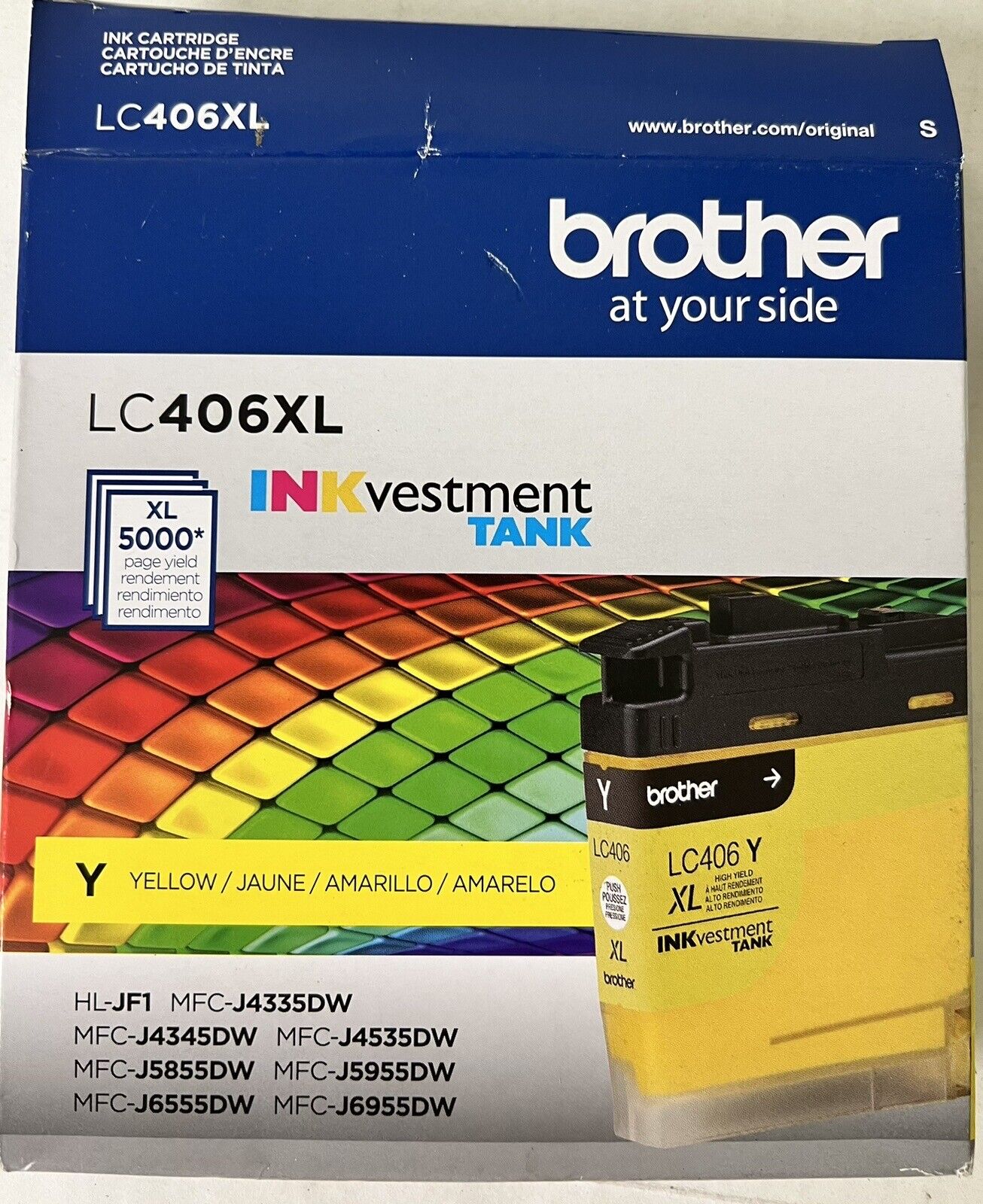 02/2026 IMPERFECT BOX* Brother LC406XL Yellow High Yield  Ink Cartridge