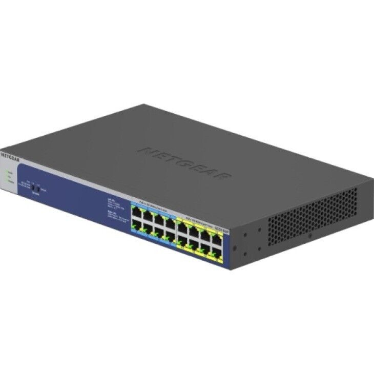Netgear GS516UP-100NAS 16 Port Gig Hi-Power PoE+ Unmanaged Switch 8xPoE++ 380W