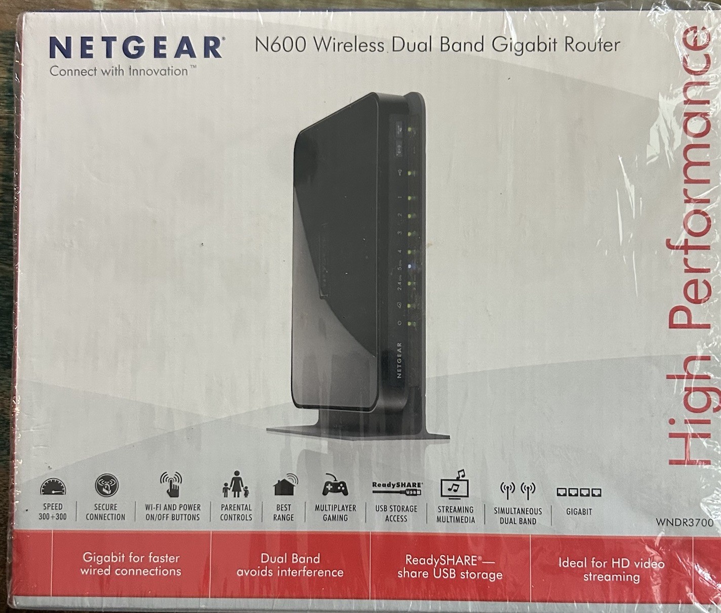 NETGEAR N600 Wireless Dual Band Gigabit Router #WNDR 3700  Open Box-Read