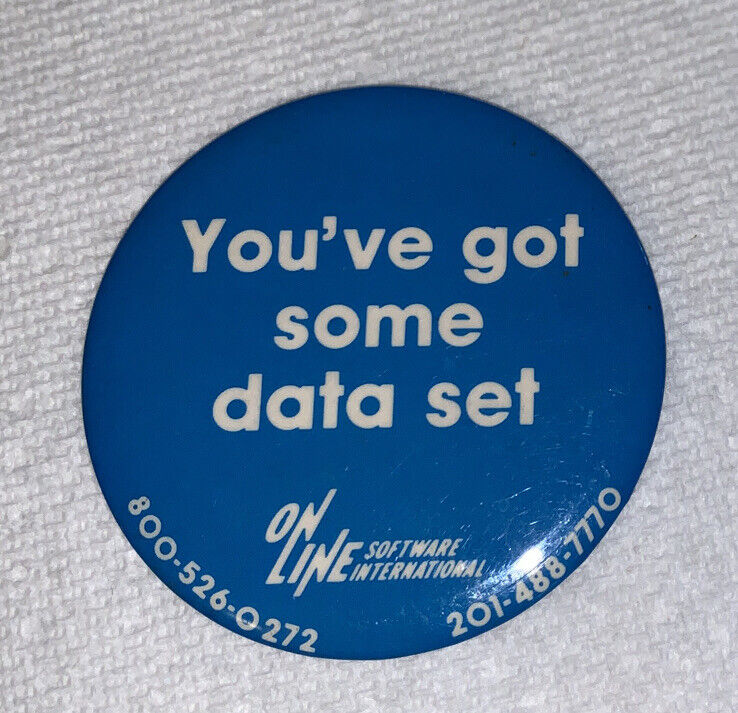 Vintage Software Pin On-Line Software International “You’ve Got Some Data Set”