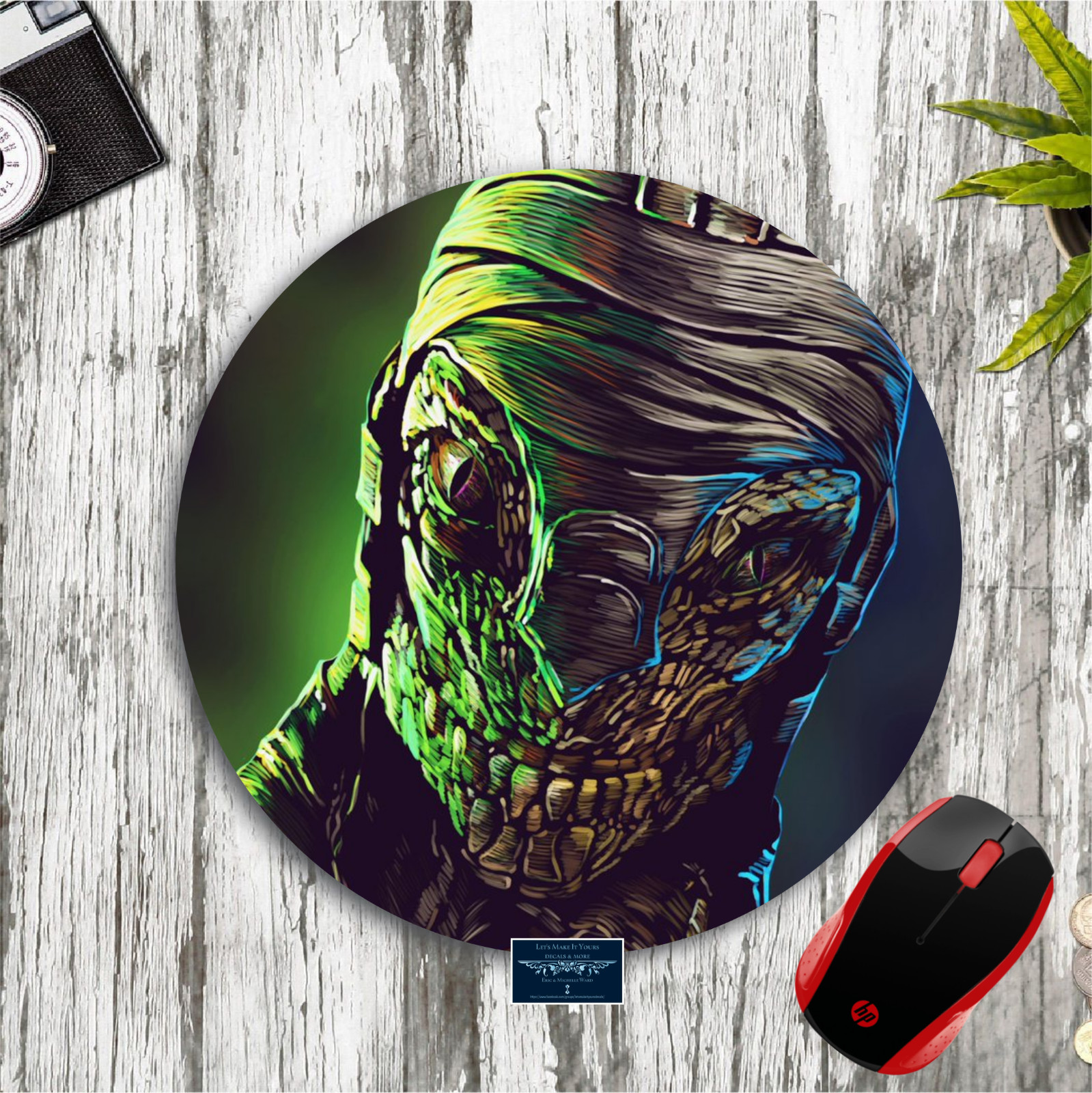REPTILE MORTAL KOMBAT ART D2 CUSTOM 8" ROUND NONSLIP PC MOUSE PAD DESK MAT GIFT
