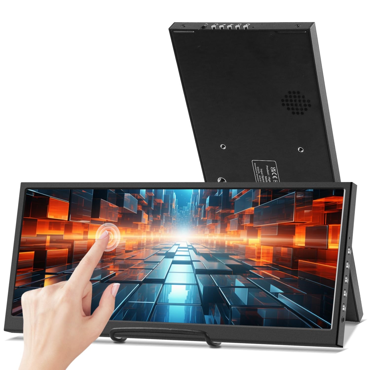 12.3 Inch Touchscreen Secondary Monitor, IPS Stretched Bar LCD Travel Touch Disp