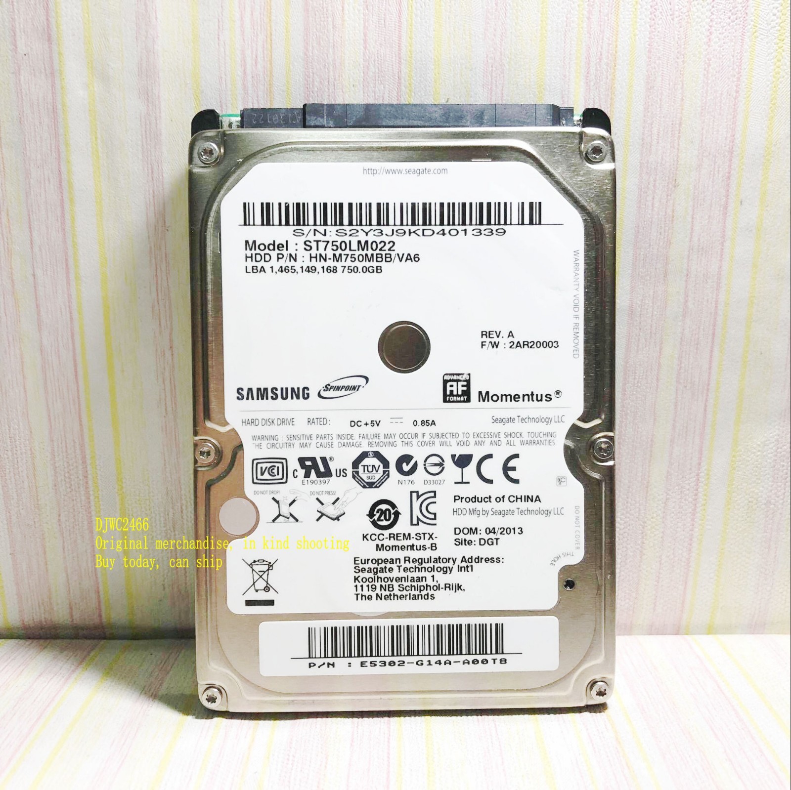 Samsung 750GB, 5400RPM, (ST750LM022) 8MB 2.5"  SATA Notebook hard drive