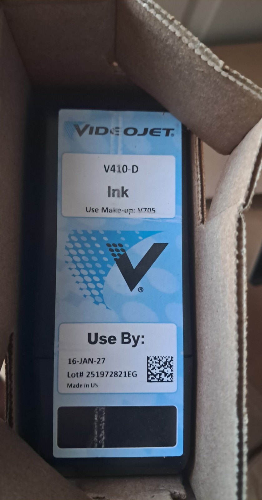 New VideoJet V410-D Ink Cartridge 01/27 Expiration Date