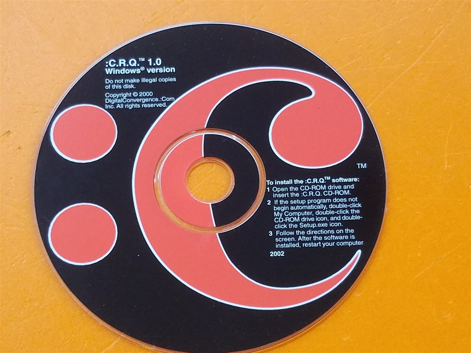 ⭐️⭐️⭐️⭐️⭐️ PC Software CD Disc Digital Convergence :C.R.Q. 1.0 Windows Version