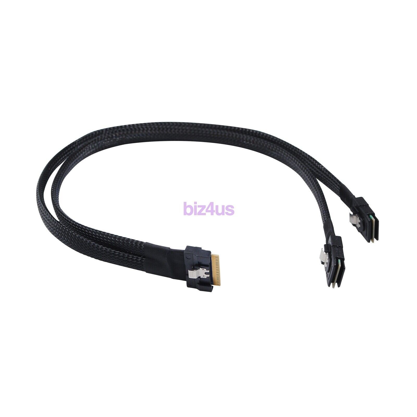 Slim SAS SFF-8654 8I to 2 Ports Mini SAS 8087 Server Connection Cable 0.5M /50cm