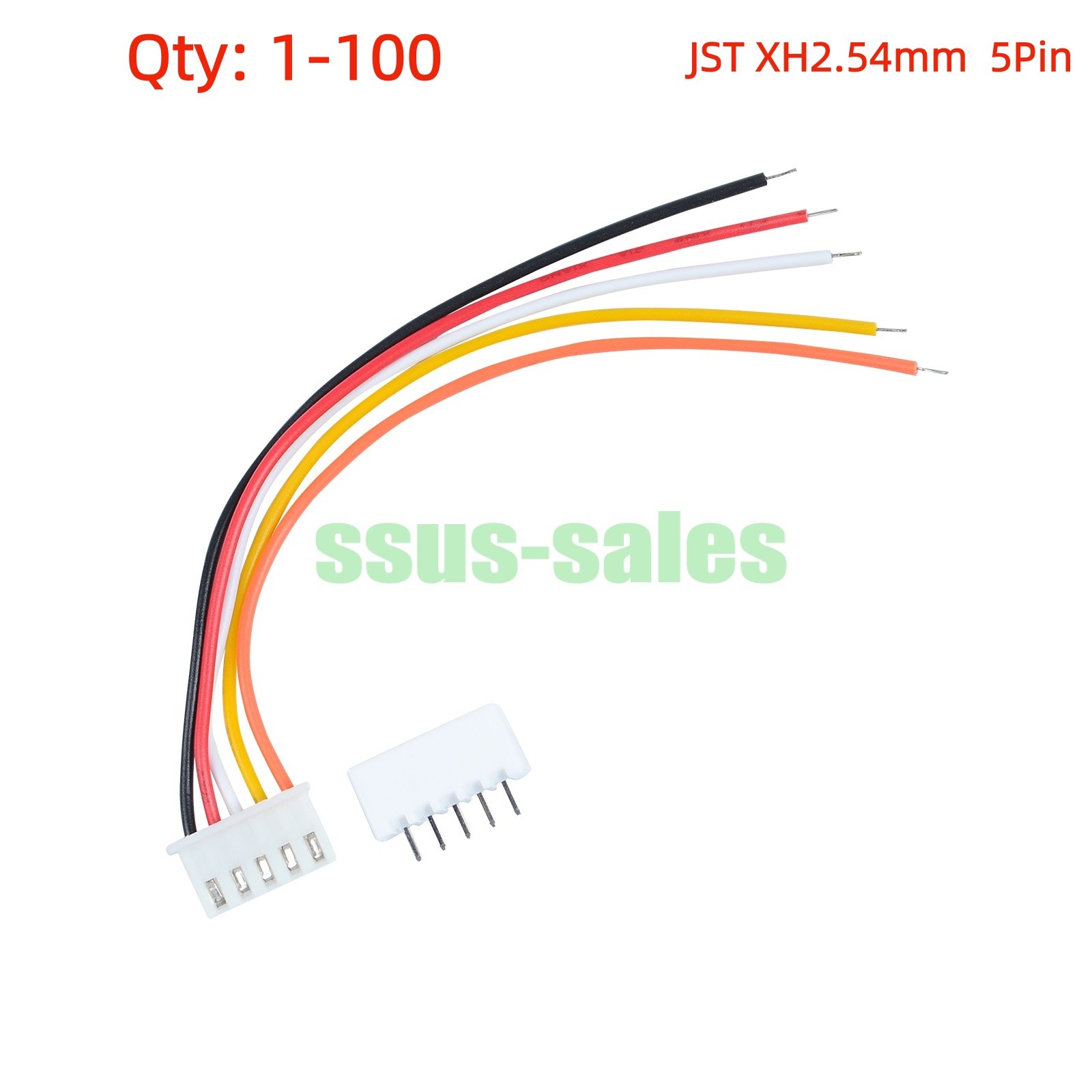Lot JST XH2.54mm 5Pin Male Female Extension Cable Wire 10CM ( Solderless)