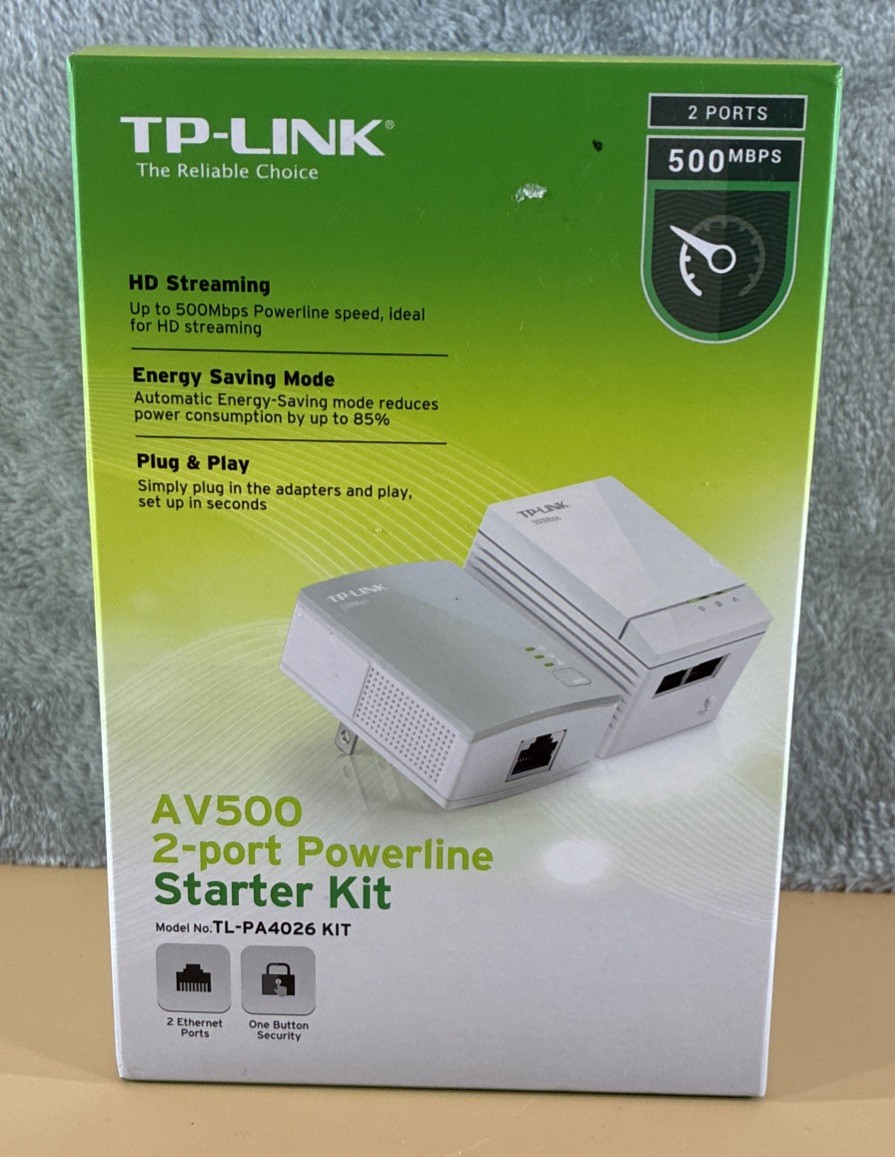 TP-Link AV500 2-port Powerline Starter Kit | 500Mbps (TL-PA4026)