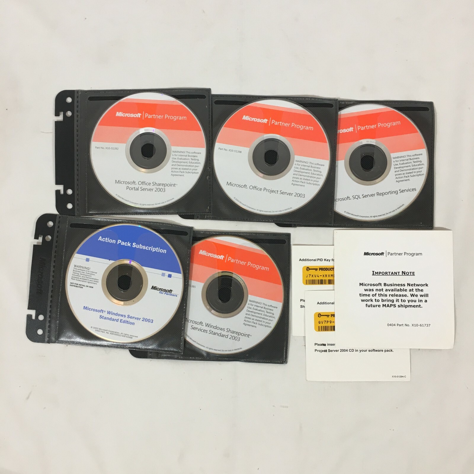 Lot Of Vintage Microsoft Partner Program Software Microsoft Server 2003 Others 