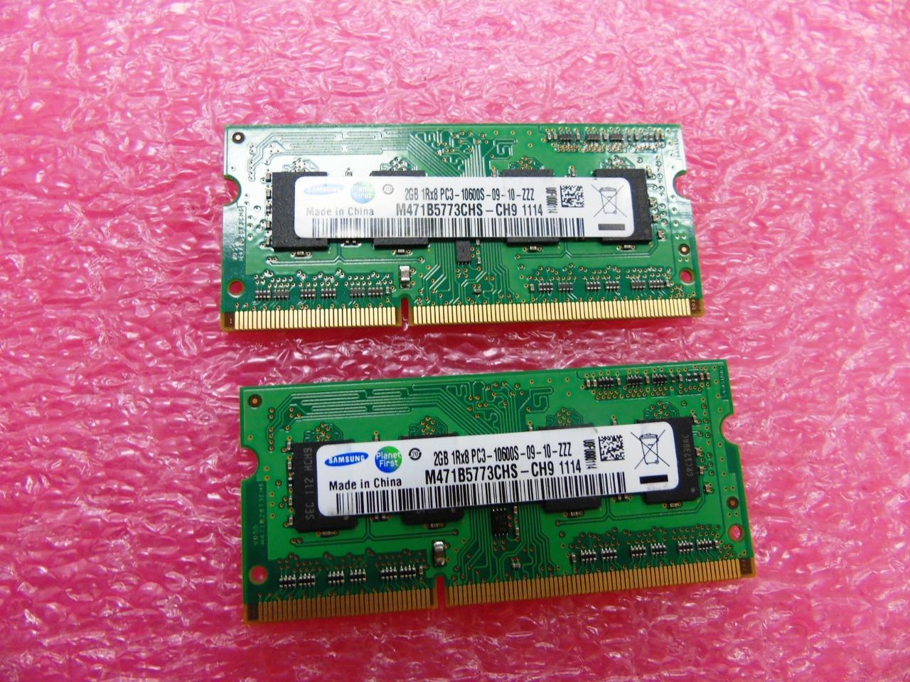 Samsung Laptop Memory RAM 2GB DDR3 PC3-10600S 204Pins - M471B5773CHS-CH9 (QTY 2)