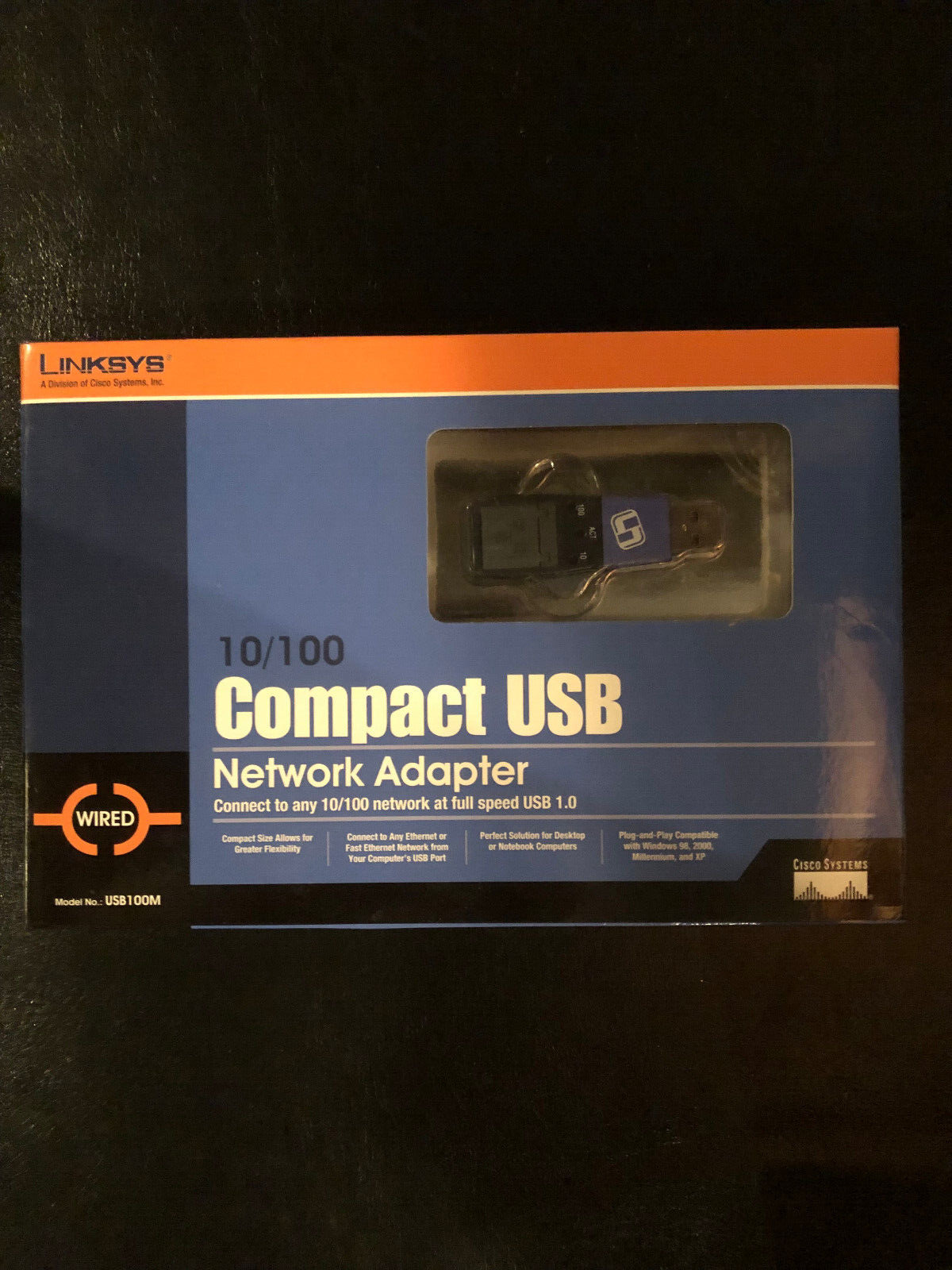 Linksys Compact USB Network Adapter USB100M Open Box