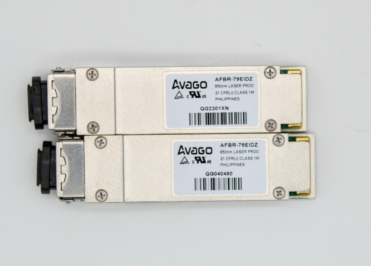 Avago AFBR-79EIDZ 40G BASE SR4 QSFP+ 850nm 150m Transceiver (Lot of 2) Open Box