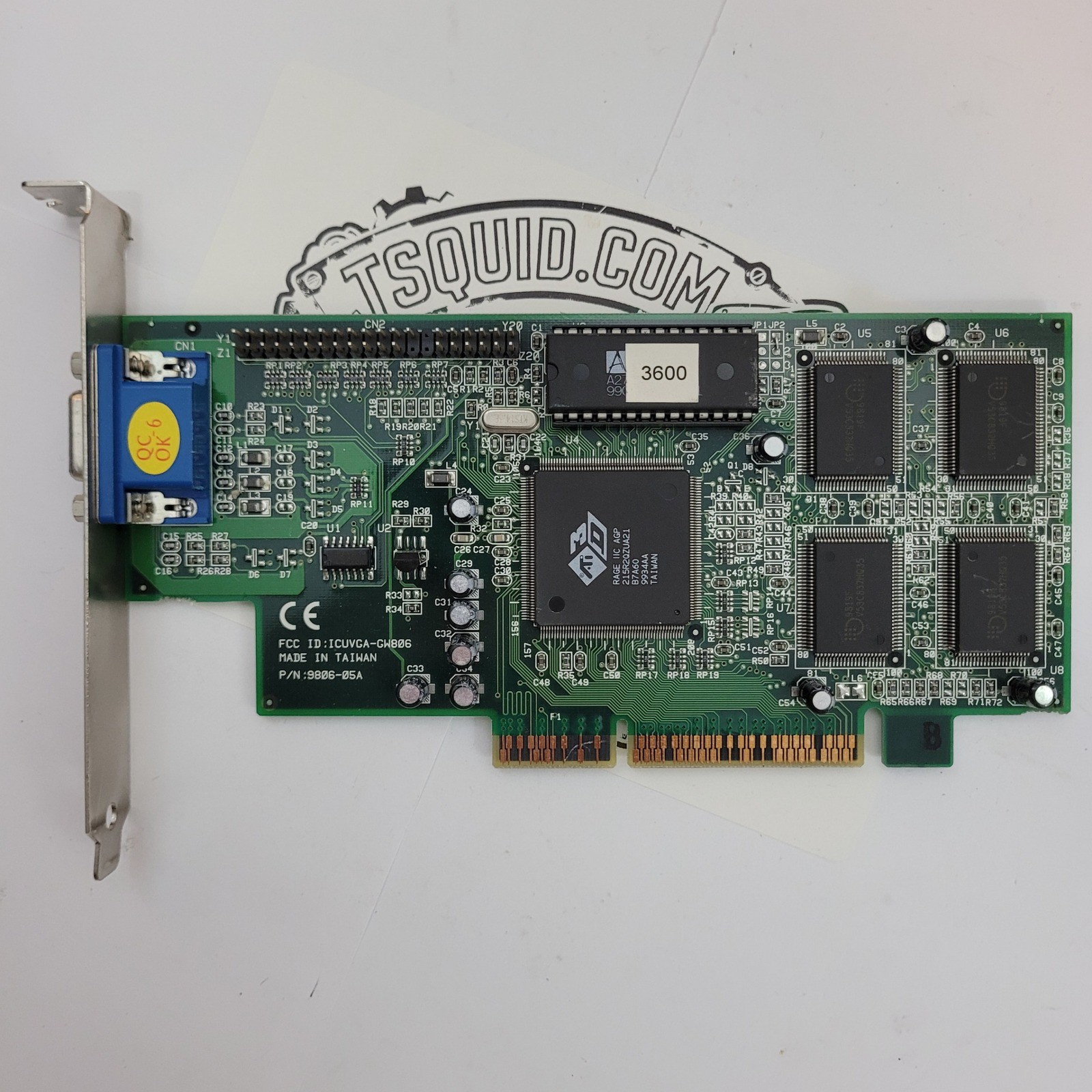ATI Rage IIC AGP Video Card 4MB VGA Graphics Adapter 9806-05A ICUVGA-GW806