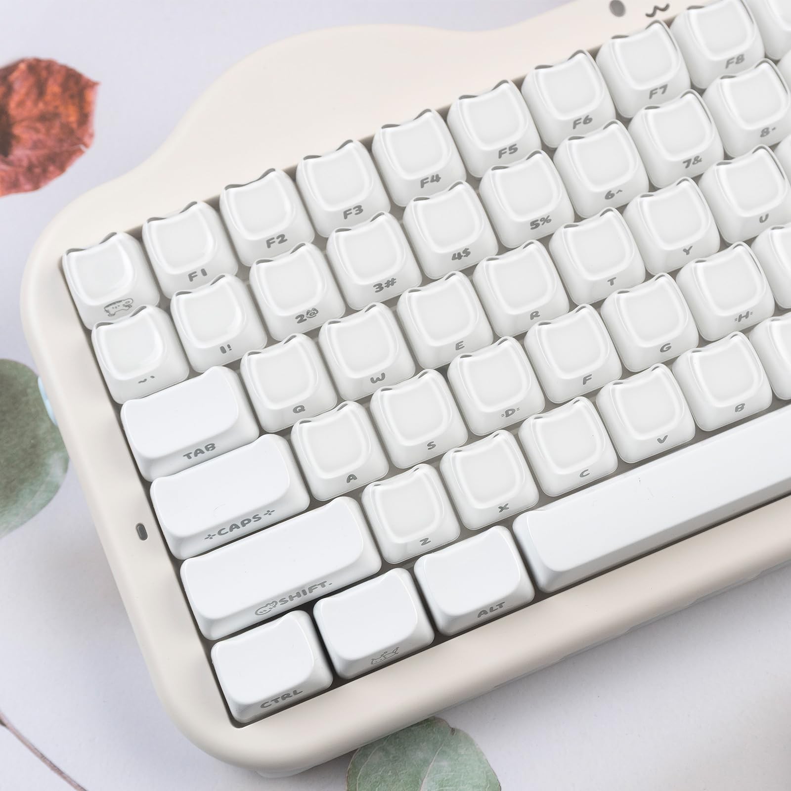 Crystal Jelly Cute Cat Translucent Mao Profile Keycaps Set 119 Keys Set