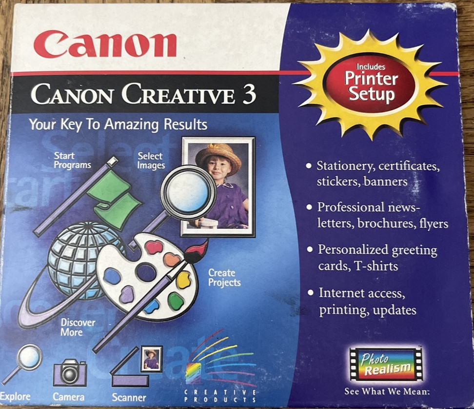 Canon Creative 3 PC CD Rom Software-Rare-SHIPS N 24 HOURS