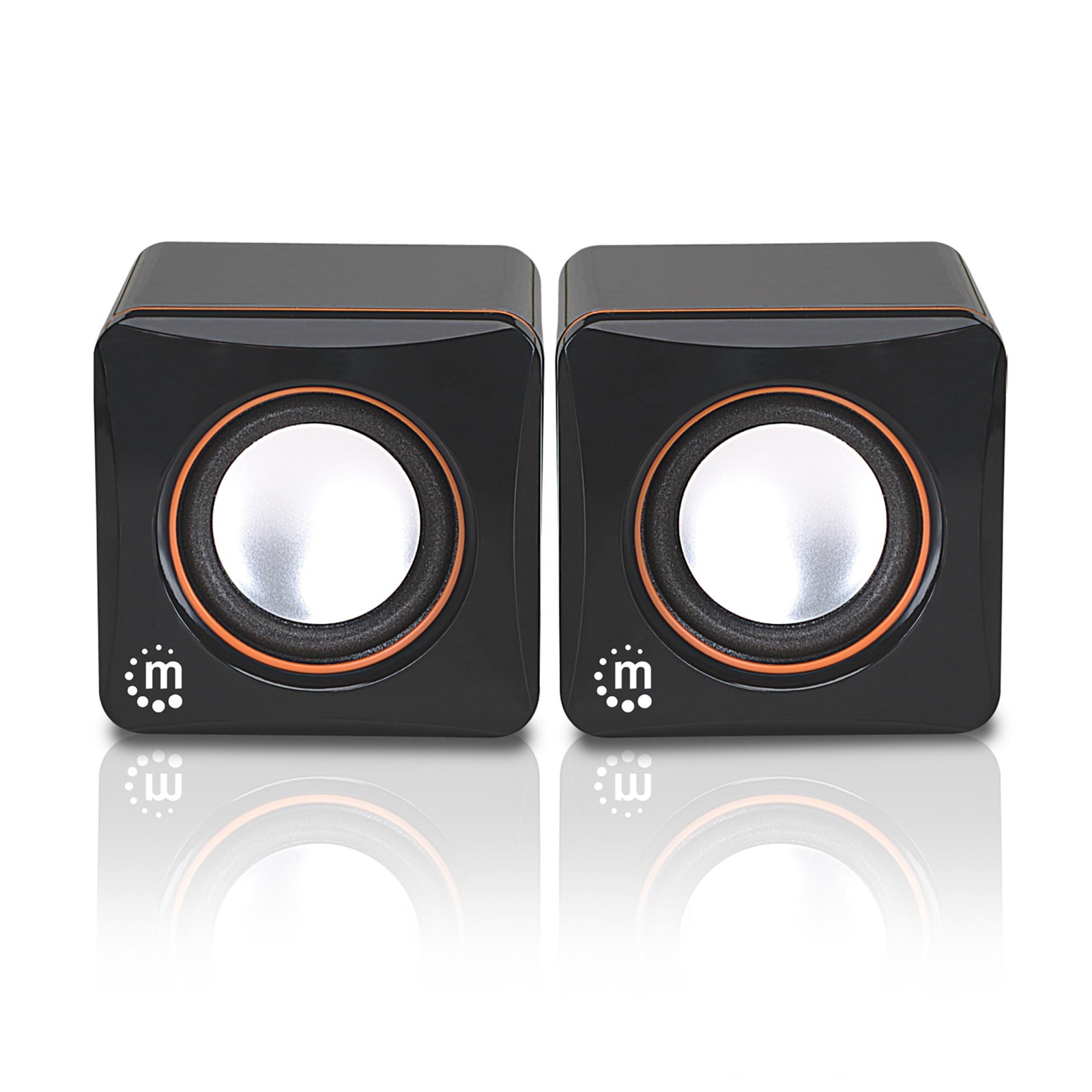 USB Powered Stereo Speaker System - Small Size - with Volume Control & 3.5 mm...