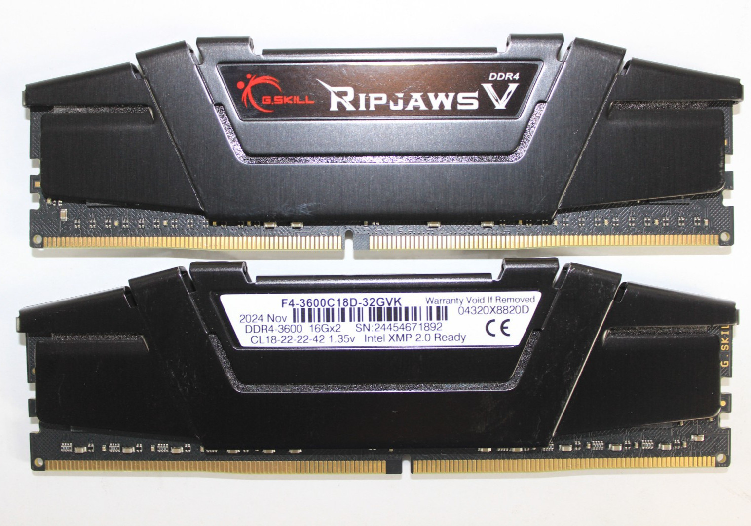 G. SKILL Ripjaws V 32GB (2x16GB) DDR4-3600 Desktop RAM Memory F4-3600C18D-32GVK