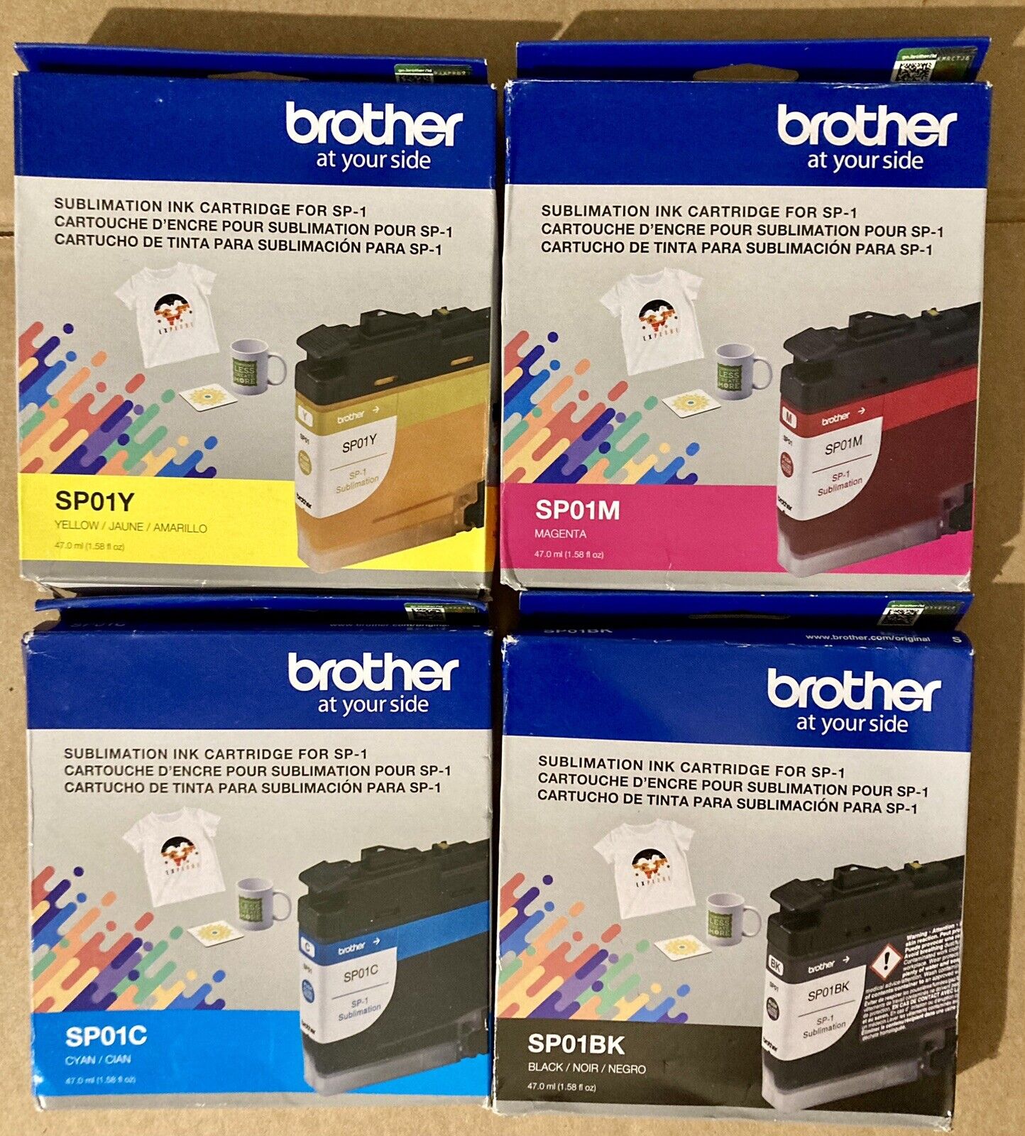 Brother Sublimation Ink Cartridge Color Black SP-1 NEW 4PK Genuine SP01 Printer