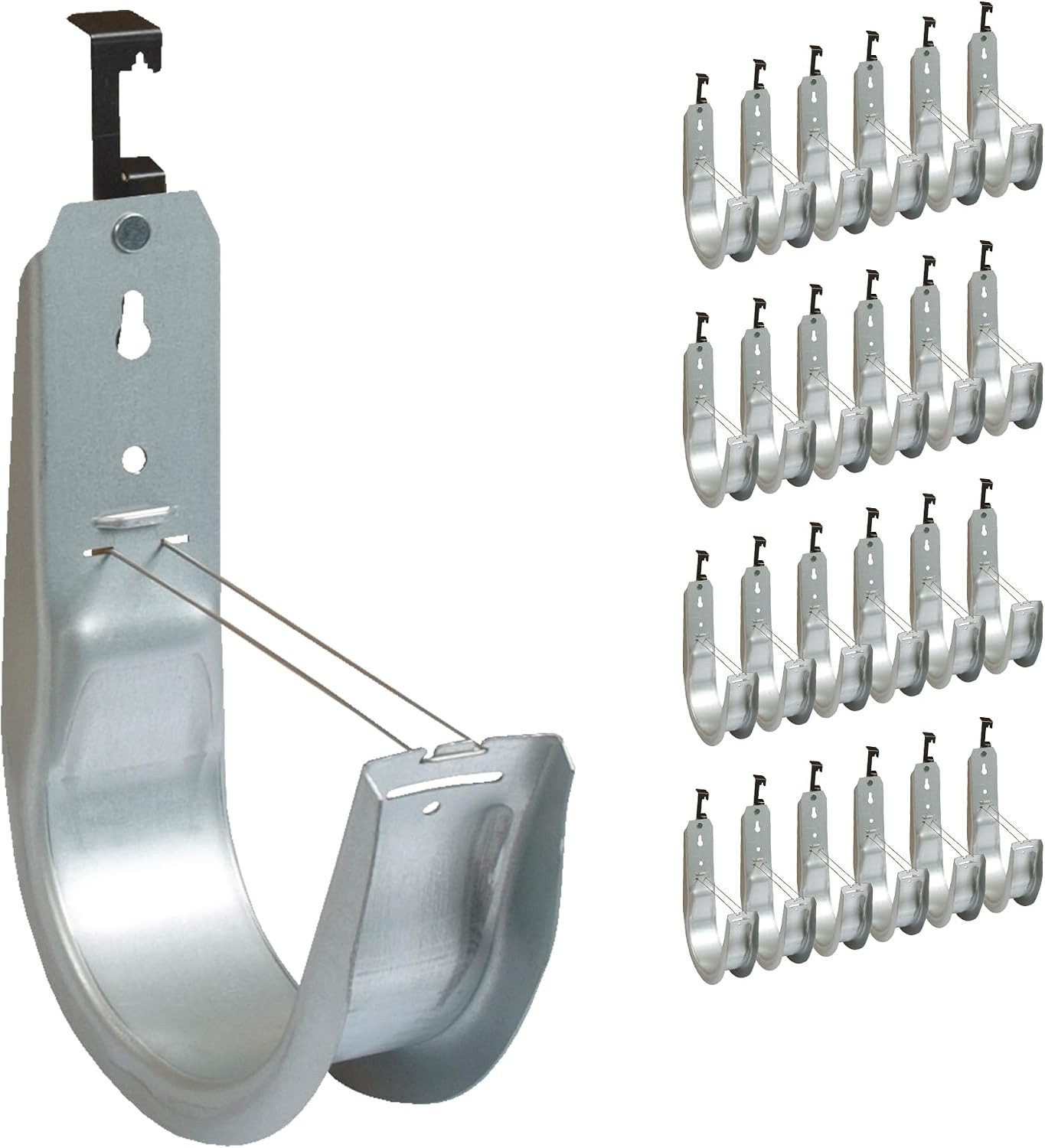 ICC Batwing J Hook 4” with Retainer Clip - Galvanized Steel Cable Management Hoo