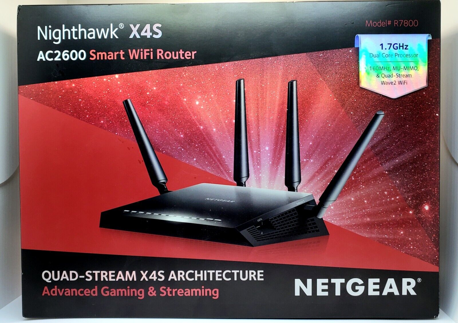 NETGEAR Nighthawk X4S AC2600 R7800-100NAS Smart WiFi Router