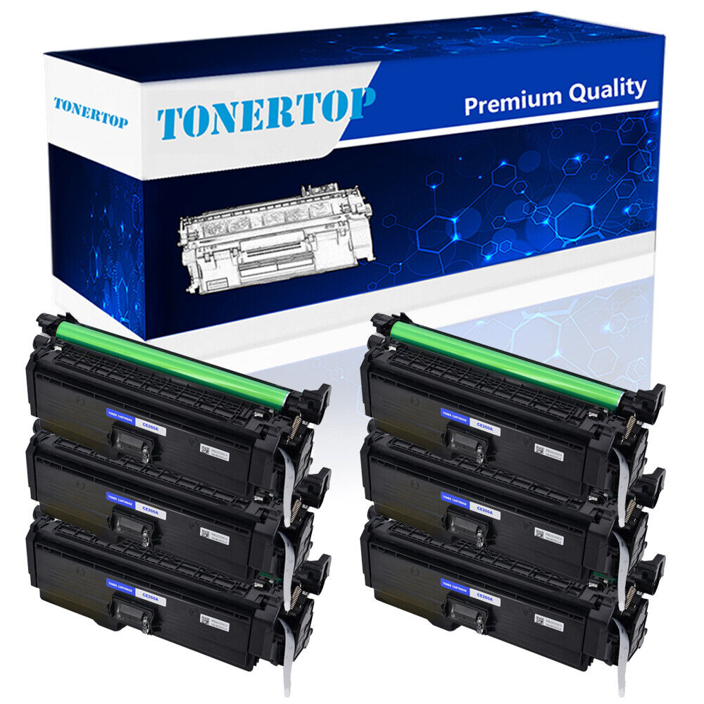 6PK Black Toner Fits for HP 647A LaserJet CP4520 CP4025/xh CM4540 CM4540f CE260A