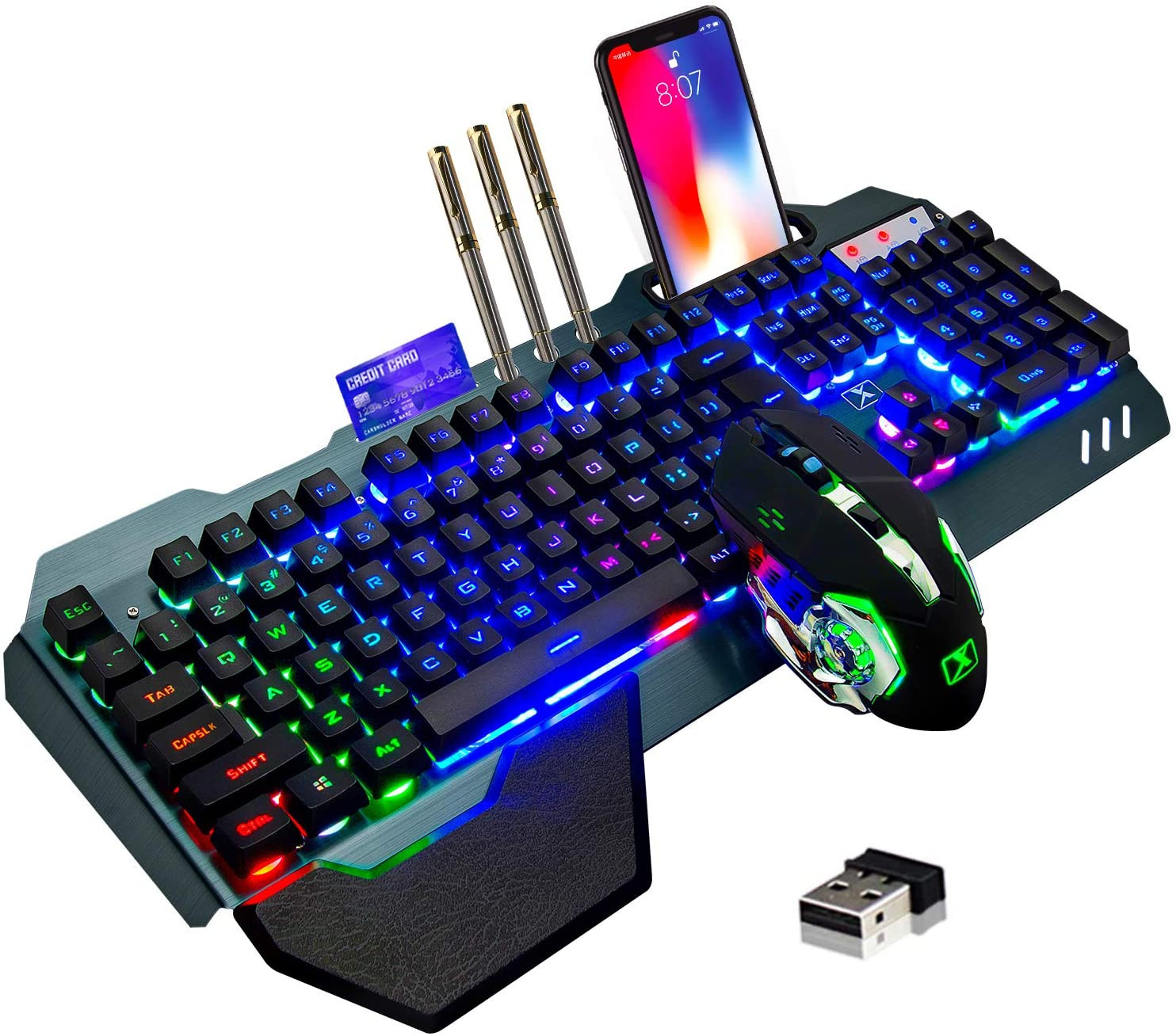 Teclado Y Raton Inalambricos Para Juegos Descanso De Mano Removible Sensacion