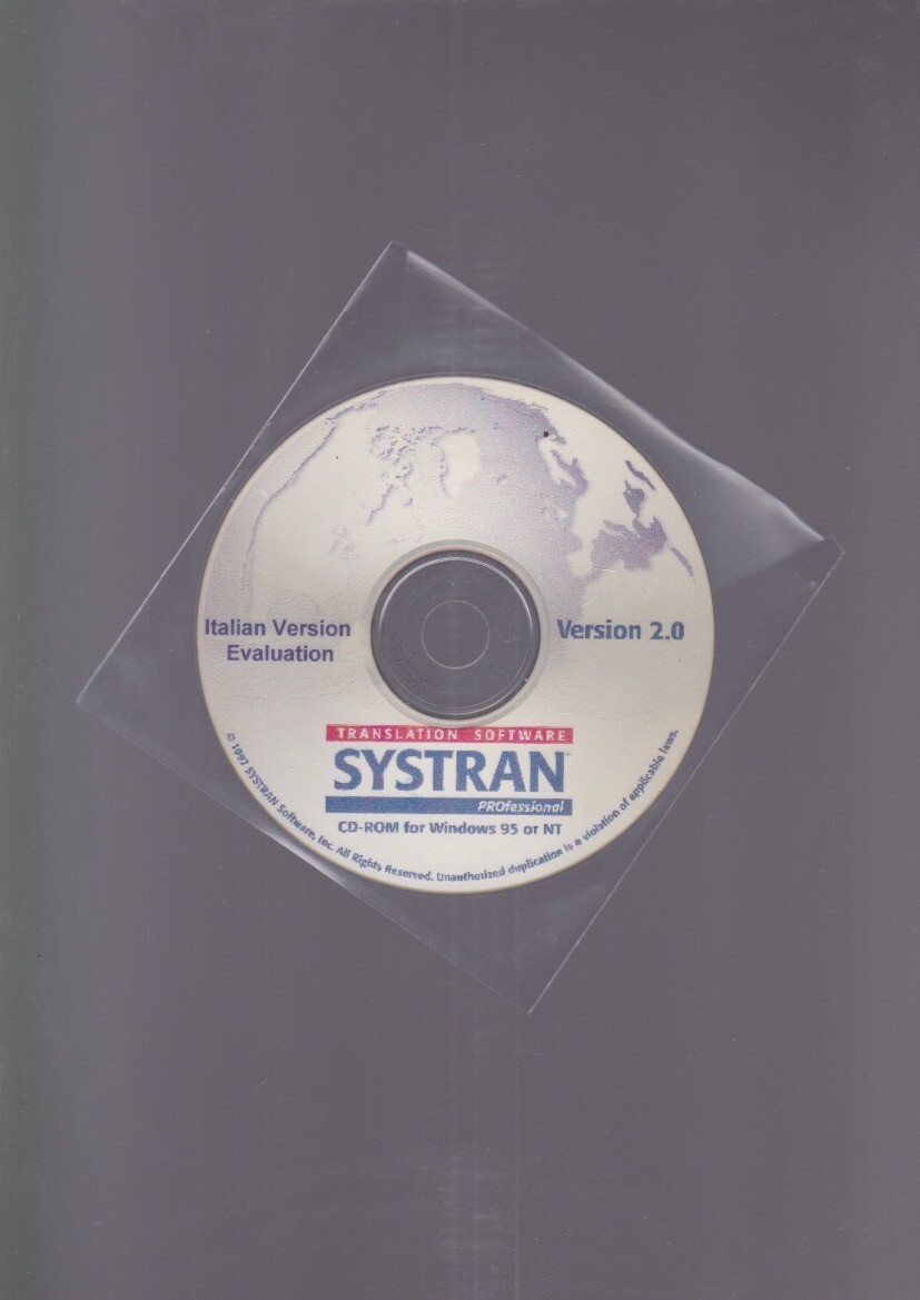 SYSTRAN TRANSLATION SOFTWARE Version 2.0 Italian Software CD-ROM