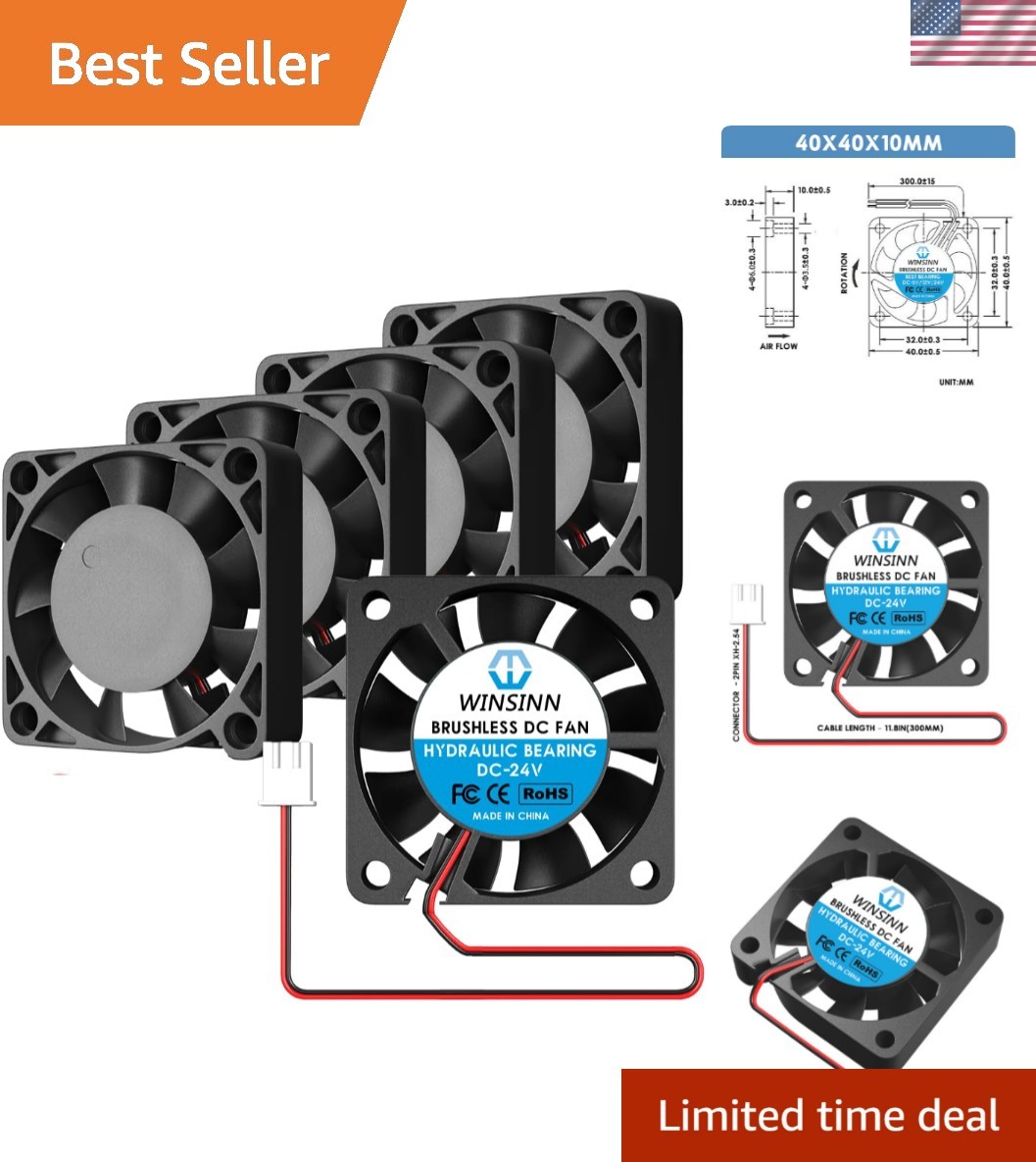 40mm 24V Fan - Hydraulic Bearing 5000 RPM 4010 Cooling Fan Replacement for 3D...