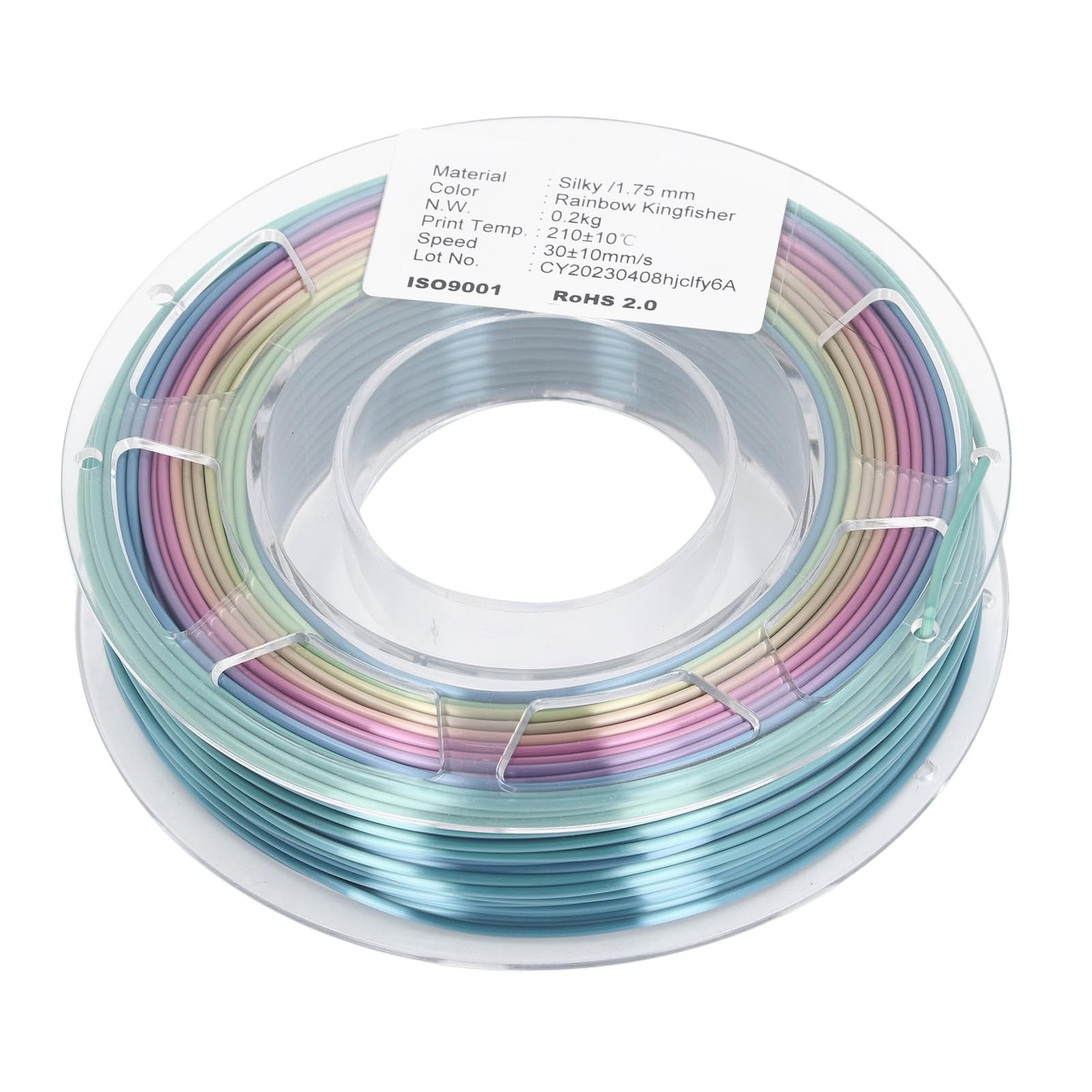 Silk Rainbow PLA Filament, 1.75mm, Colour Printer Filament, 3D Printer - 200G