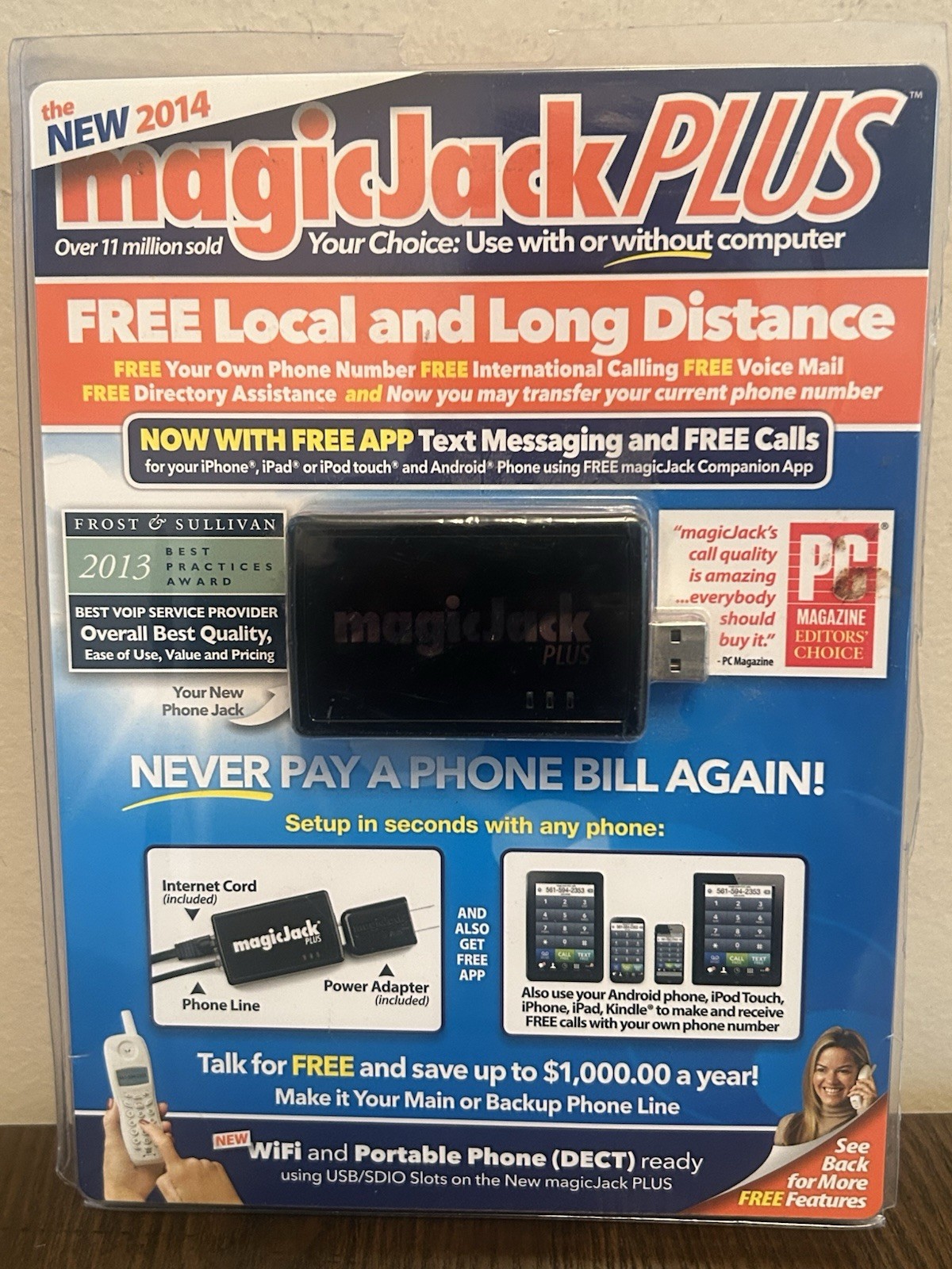 MagicJack Plus Free Local Long Distance Calling WiFi 430-0562 New Open Package