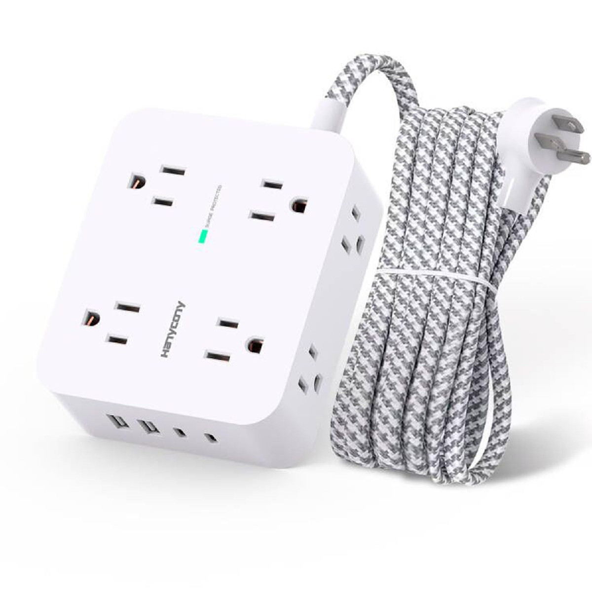 Surge Protector Power Strip - Hanycony 8 Outlets 4 Usb 2 Usb C Charging Ports