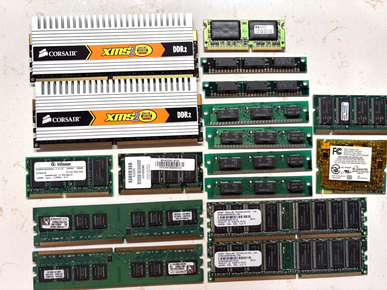 Various RAM Memory Modules DDR3-DDR4, PC and Laptop