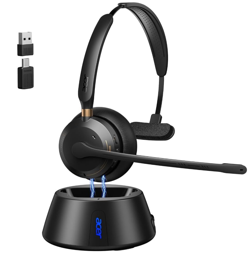 Wireless Headset with Mic for Work,Bluetooth Headset for Calls & Meetings