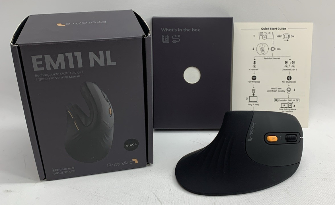 ProtoArc Ergonomic Vertical Mouse, EM11 NL Bluetooth Mouse Wireless, Ergo Mouse