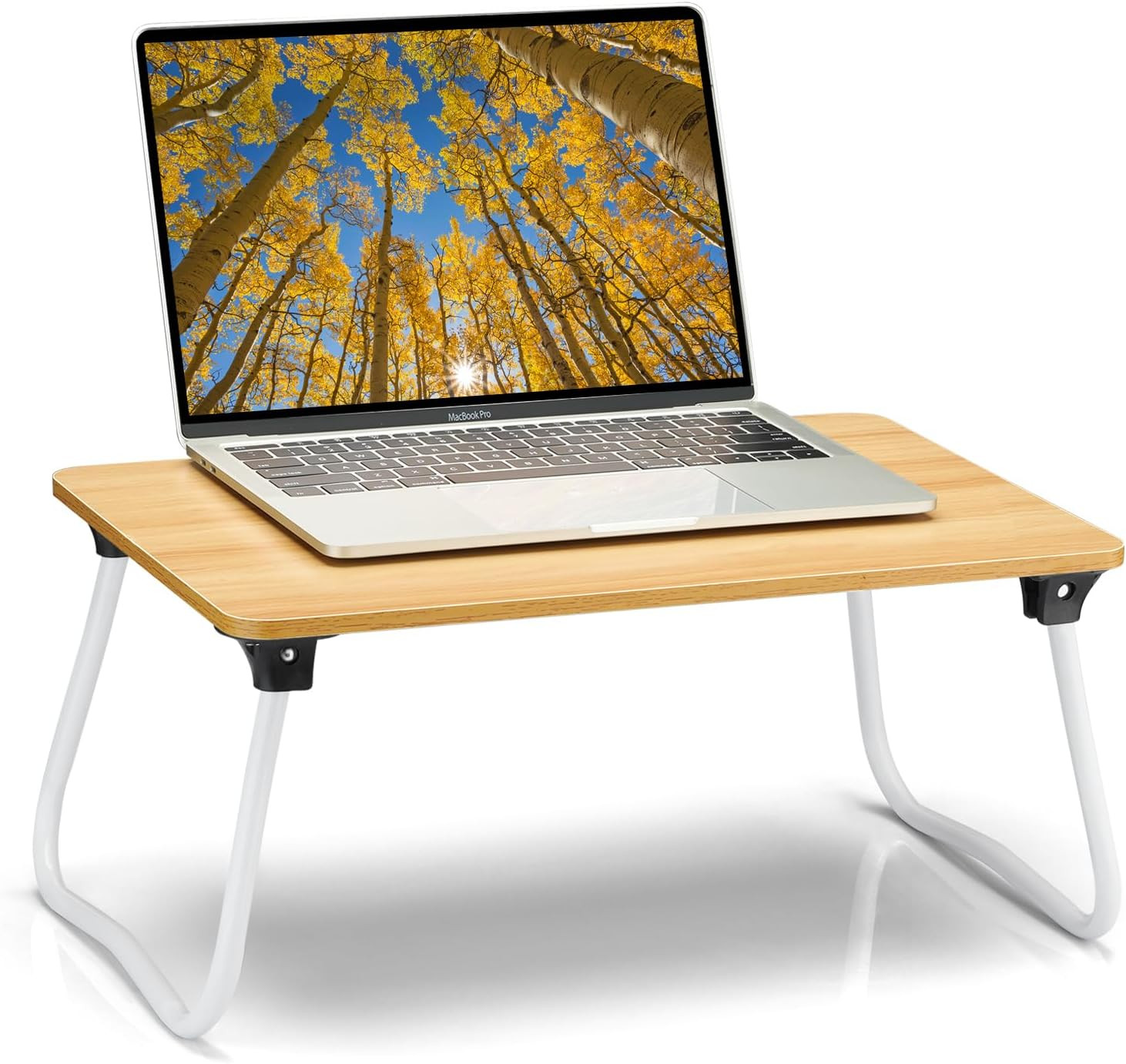 Foldable Lap Desk Laptop Stand Bed Desk Table Tray, Breakfast Serving Tray, Port