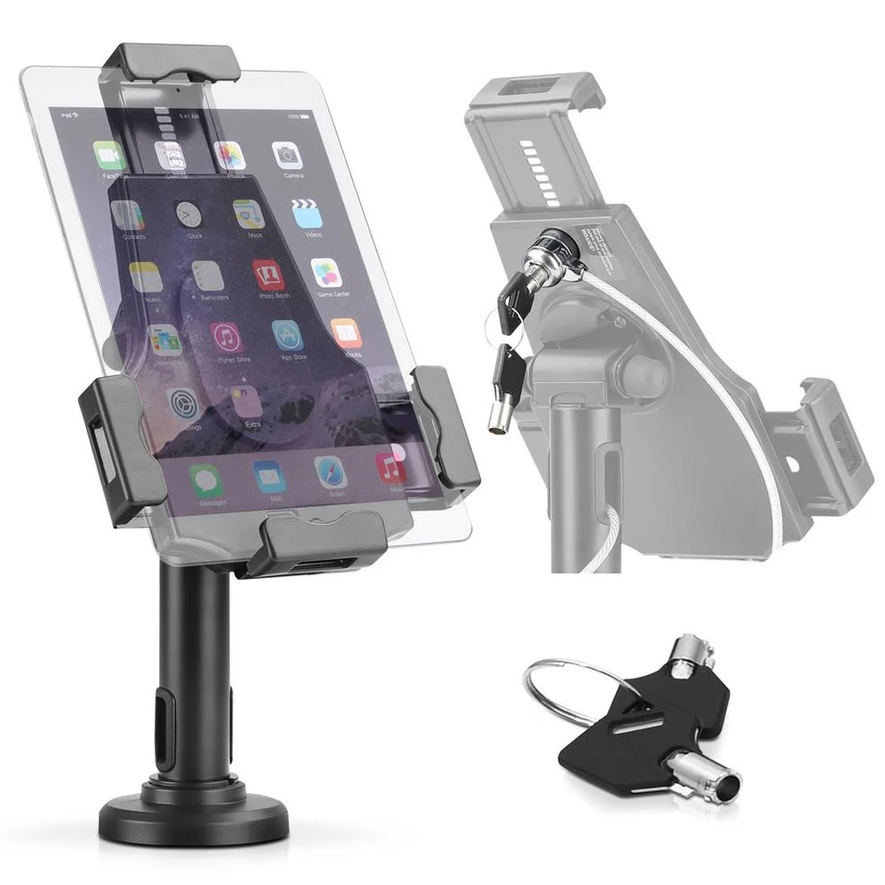 Tablet Security Stand with Lock & Adjustable Arm- Fits 7.9"-10.1" Tablets