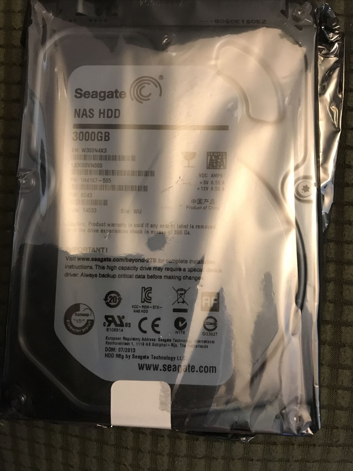 Seagate 3 TB Internal 7200 RPM 3.5\