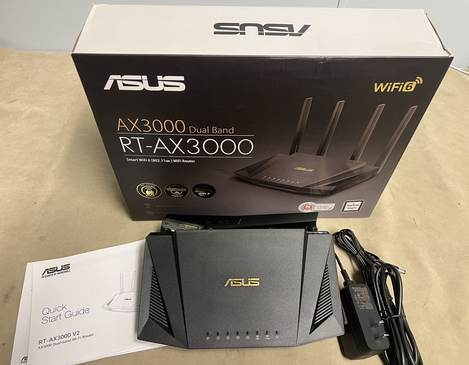 ASUS RT-AX3000 Ultra-Fast Dual Band Next Gen WiFi 6 Router 802.11ax - Must See