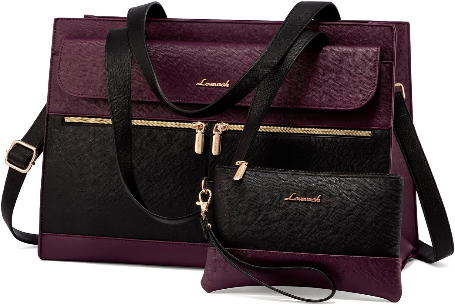 Laptop Bag for Women 15.6 Inch Tote Work Professional Leather Computer Briefcase
