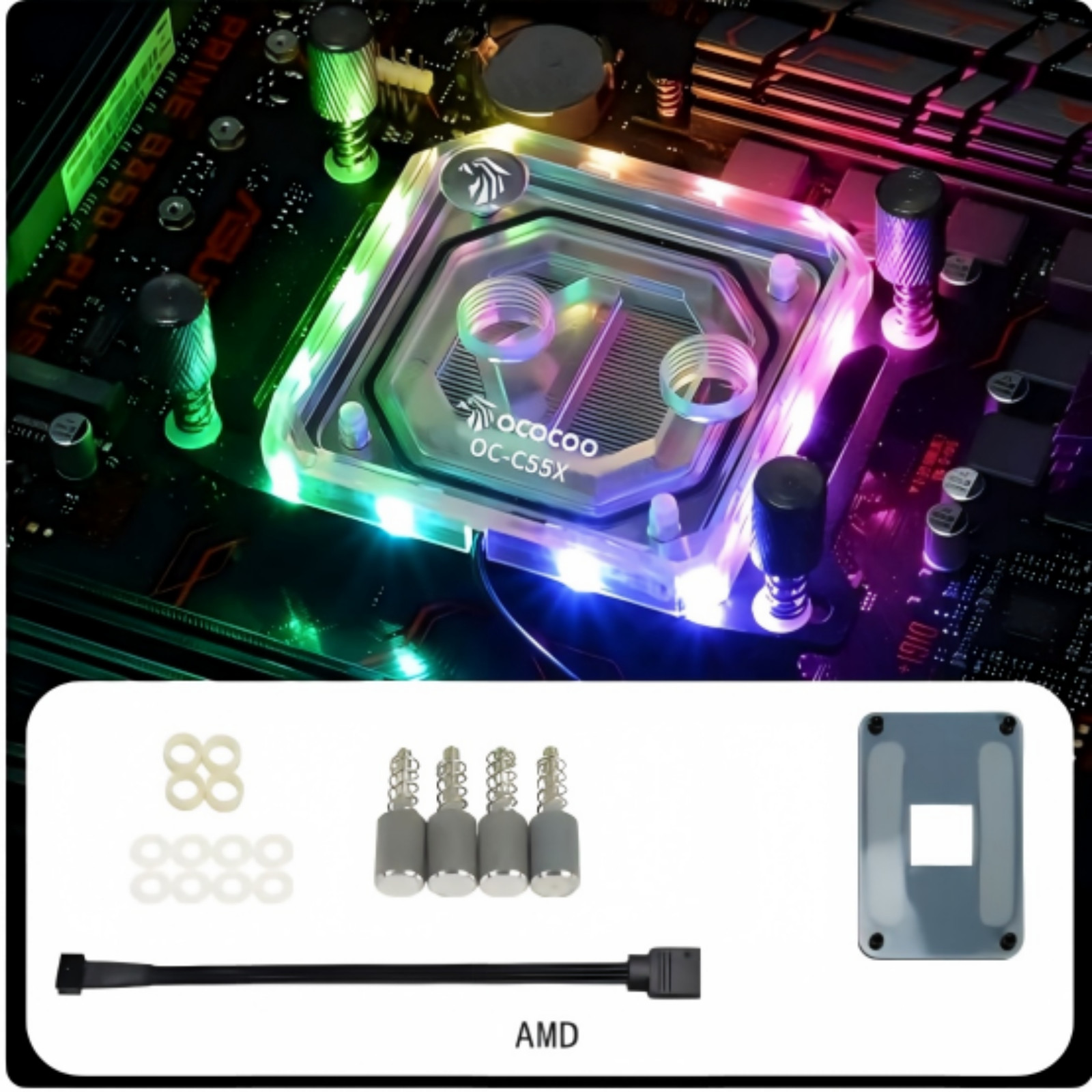 CPU Water Block ARGB Copper Base G1/4 for Intel LGA1700 AMD AM4 AM5 PC