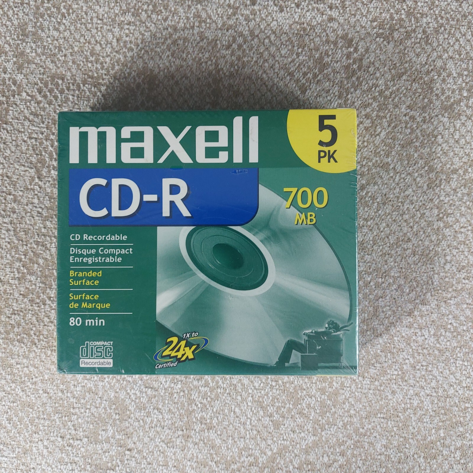 New MAXELL CD-Recordable 700MB/80 Min/1X to 16X/10 PK 