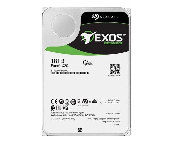 18TB Seagate Exos X20 SAS 720RPM 12GB/s 3.5\