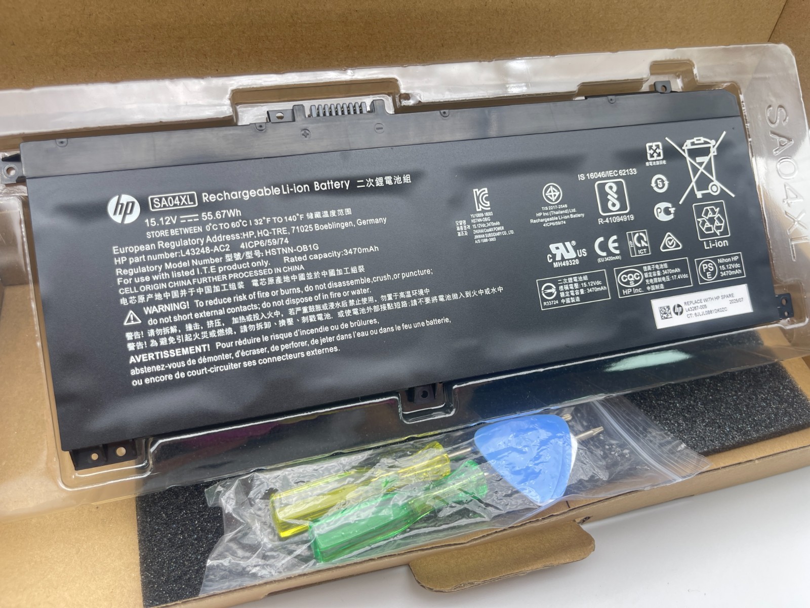 Genuine SA04XL Battery For HP Envy X360 15m-ds0011dx 17t-cg100 15M-DR L43267-005
