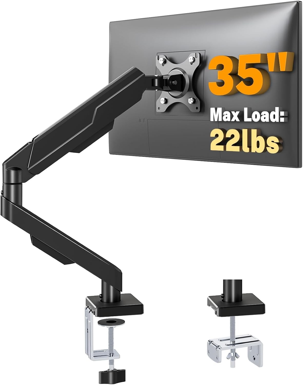 1 PC Black Single Monitor Arm Adjustable Stand Desk Mount Up to 35 Inch VESA