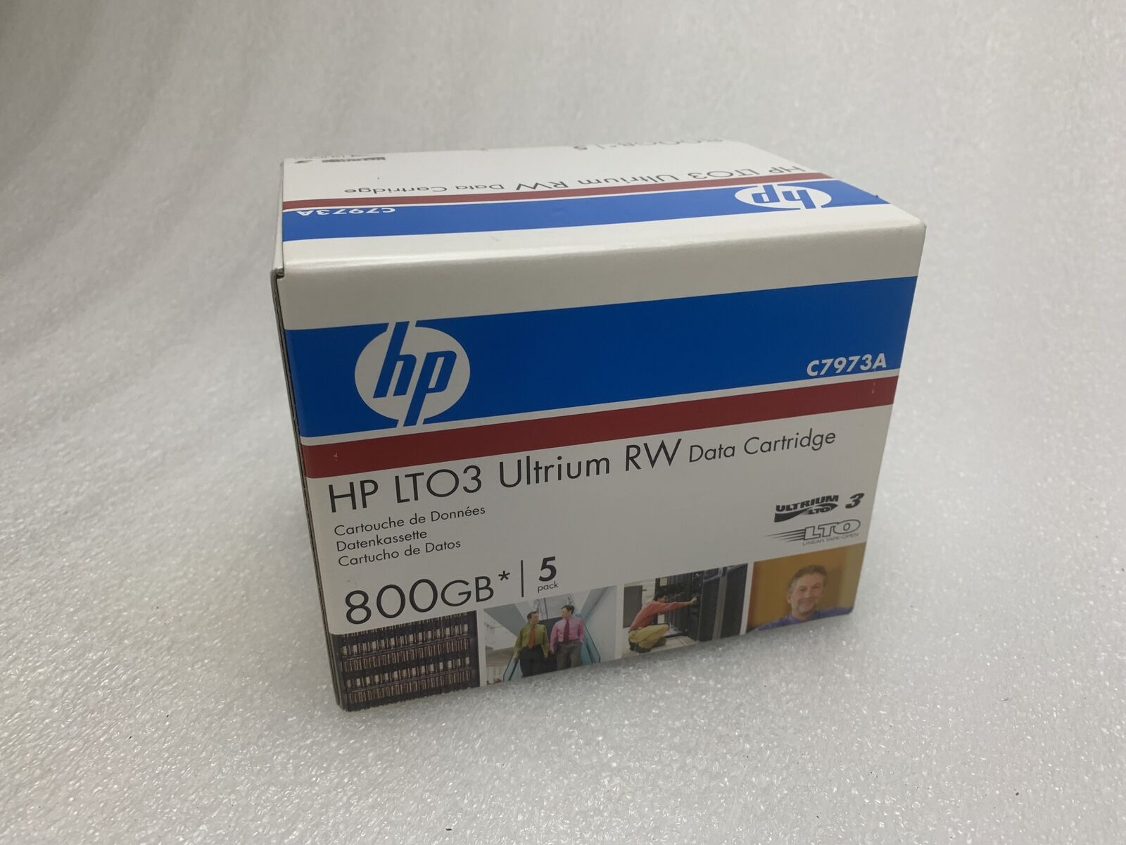 NEW Box of 5 Sealed Genuine HP 800GB LTO-3 Ultrium RW Data Cartridges C7973A